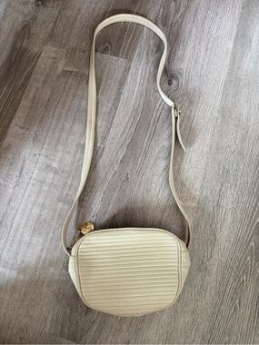 Anne Klein Cream Quilted Crossbody Bag